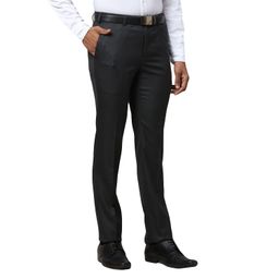 raymond Men's Polyviscose Blend Structure Pattern Slim Fit Flat Front Formal Trouser image 2