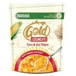 Nestlé Gold Crunchy Corn & Oat Flakes - Breakfast Cereal with Immuno-Nutrients | Made with Whole Grains & The Goodness Of B Vitamins, Calcium & Vitamin D, No Added Colours & Flavours, 850g, Pouch image 1