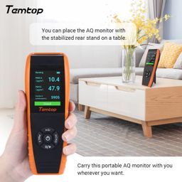 Temtop LKC-1000S+ Air Quality Monitor Formaldehyde Detector, Air Pollution Sensor, Humidity and Temperature Meter Tester with PM2.5/PM10/HCHO/AQI/Particles/TVOC VOC/Histogram image 4