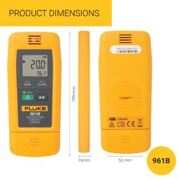 Fluke 961B Temperature Data Logger with external sensor FDA complaint USB Connection 32000 Points Record Capacity -85.0°C to 150.0°C IP54 Refrigerator Thermometer Vaccine (Pack of 1) image 3