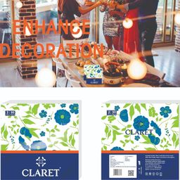 Claret 2-Ply Printed Table Napkins, Multi Design and Colors, 50 Sheets per Pack, 3 Packs, 30x30 cm - Soft, Absorbent, Napkins for Daily Use, Dining, Parties, Events and Special Occasions image 5