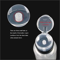 hair line Professional Empty Plastic Refillable Lockable Dispensing Storage Press Pumping Bottle with Twist Lock Flip Cap White 100ml Pack of 1 image 4