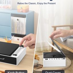 CD Player Portable, Leapwell Portable CD Player with Speakers Bluetooth Rechargeable, Small Compact Retro CD Players for Home, Personal Desktop CD Player with USB White image 5