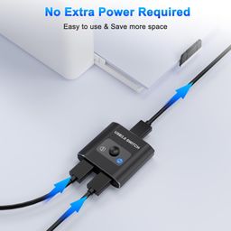 aukokioula USB 3.0 Switch Selector, Bi-Directional USB Switch 1 in 2 Out/2 in 1 Out, USB Switcher 2 Computers Sharing Devices Like for Printer, Keyboard, Scanner, Mouse, Compatible with Mac/Win/Linux image 4
