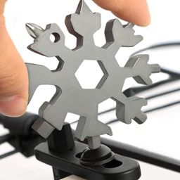 industry serve 18 in 1 Snowflake Multi-Tool, Snowflake Bottle Opener Flat Phillips Screwdriver Kit Wrench Black image 4