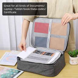 Foscadit Travel File Organiser Multi Functional Waterproof 3 Layer Document Storage Bag with Lock for Passport Documents Files Certificates image 2