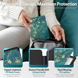 tnp products TNP Case for All New Kindle 11th Generation Gen 2022 Release - Will Not Fit Kindle Paperwhite or Oasis, Smart Cover with Auto Sleep & Wake for Amazon 6" Display E-Reader (Almond Blossom - Van Gogh) image 5