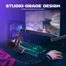 FIFINE Microphone Arm Stand, Boom Arm Stand with Desk Mount Clamp, Screw Adapter, Cable Management, Suspension Scissor Mic Stand for Boom Stick Microphone, for Podcast Streaming Gaming Studio-BM88 image 3
