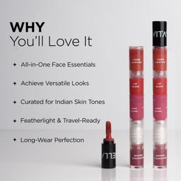 BELLAVITA High Five 5-in-1 Face Glam Makeup Stack- Eyeshadow, Highlighter, Lip Gloss, Lipstick & Blush | Long-Lasting, Smudge-Proof, Travel-Friendly | Smooth Talker | 4.3ml image 4