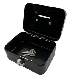 ATORSE Money Box with Lock with Top Handle Modern Metal Trinket Holder Case Locking Black image 1