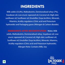 Lactogen Nestle Pro 4, Follow-Up Formula With Iron, Whey Protein And Vitamins Powder, Infant, After 18 Months Up To 24 Months, Bag-In-Box Pack, 400G image 5