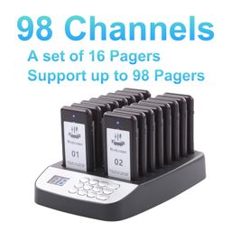 Restaurant pager system, calling customers waiting beepers with vibration flash and buzzer, closing reminder, 16 wireless pagers for trucks image 4