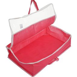Kuber Industries Multiuses Non-Woven Rectangular Underbed Storage Bag/Cloth Organizer/Blanket Cover/Closet Organizer With Top Tranasparent Window & Handle (Pink) image 3