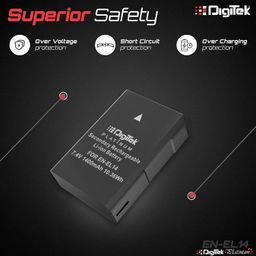 DIGITEK® (ENEL14 Platinum) Secondary Rechargeable Li-ion Battery for Nikon Digital Camera, 1400mAh, for Nikon D3100, D3200, D3300, D3400, D3500, D5100, D5200, D5300, D5500, D5600, DF DSLR & More image 2