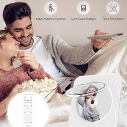 gracioso 4000mAh Rechargeable CD Player with Bluetooth: Portable CD Music Player with HiFi Speaker,Remote Control,LCD Display,Sleep Timer, FM Radio,Headphone Jack, Supports U-Disk/AUX for Home Kpop Lover image 5