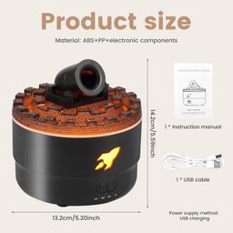 KIMEE Cannon Blast Aroma Humidifier – 280ML Desktop Humidifier with 7 LED Colors, Dual Spray Modes, Aromatherapy, Timer Function, and Auto Shut-Off for Relaxing & Fresh Air image 2