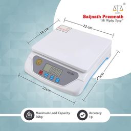 Baijnath Premnath iScale 30Kg x 1g Multi-Purpose Measuring Scale Best suitable for 5-10kg, Parcel Weight Measuring Machine Weighing Scale for Home, Kitchen and Offices (Not legal for commercial use) image 2