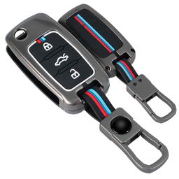 Coll of Fest Metal Silicon Key Cover Compatible With Polo Vento Jetta Ameo Passat And Skoda Rapid Laura Superb Octavia Fabia Yeti 3 Button Flip Key Feature Visible In Low-Light Condition, Multicolor image 1
