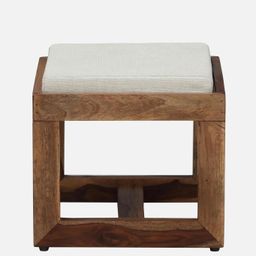 shri ram industries Shriram Sheesham Wood Nesting Coffee Table Set with 4 Cushioned Stools – Rustic Teak Finish image 5
