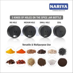 NARIYA Plastic 360 Revolving Tiered Shelf Spice Container Set Of 16 In 1 Seasoning Organizer Masala Countertop Rack Condiment Set For Kitchen (Transparent, 125Ml Each) image 4