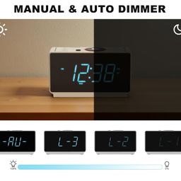 Alarm Clock Radio with Bluetooth Speaker, Digital FM Radio, Dual Alarm with Snooze, Dimmer Control, USB Charging Output and Night Light iTOMA CKS708 image 5