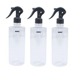 kwel Empty Transparent Trigger Spray Bottle for Sprayer Unbreakable Plastic Sanitizer Multipurpose Mist Spray Bottle 500 ml - Pack of 3 (Black Color) image 1