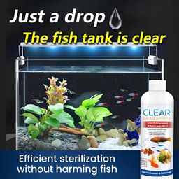 RATEJI Automatic Fish Tank Cleaner Liquid Cloudy Water Remover for Crystal Clear Aquarium Water| Cleaner Balance Cycle for Fish Tank | Algae Remover (100ml X 2) image 3