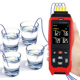 landtek 4-Channel Thermocouple Thermometer DataLogger, Digital K/J/T Type Thermometer with 5000 Groups Programmable Temperature Data Logging in Range of -328~2501℉, 4 K-Type thermocouples, ADJ Compensation image 4