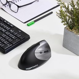 amazon basics Ergonomic Mouse, Vertical Mouse 6 Buttons Adjustable Upto 1600 DPI with USB Computer Mouse, 2.4G Optical Wireless Mouse for Laptop/Mac/PC image 5