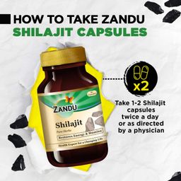 Zandu Shilajit Capsule, 60 capsules x Po2, Original and Pure Himalayan Shilajeet, Boosts Immunity, Strength and Stamina. image 5