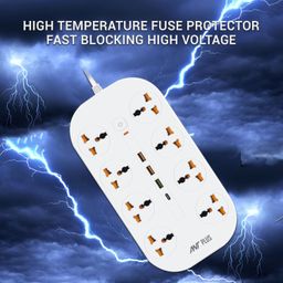 Ant Plus AP_PS831 Power Strips with 8 Universal Socket and 3USB-A & 1Type-C, 3-Meter Cord, 2500-Watt,Fireproof Material, Heavy Duty Cable Overload Protection,Extension for Home/Office Appliances–White image 4