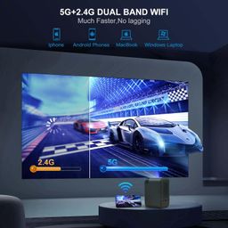 XElectron C8 Plus Smart Projector, 1080P Full HD Resolution | 8400 Lumens | 4K Support | Remote Focus, HDMI, USB, Dual Wi-Fi, Bluetooth & USB | 4D Keystone, PreLoaded Apps, Android TV | Voice Remote image 3
