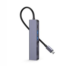 digitek Digitek® (DUH 007) Metallic Body 7-in-1 Type C USB 3.0 Hub, SD, Micro SD Reader & 4K HDMI, 5Gbps High Speed Data Transfer, USB Splitter for Laptop, Wide Compatibility with Windows, Mac, Mobile HDD image 1
