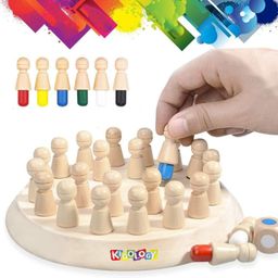 Kidology Wooden Memory Match Stick Chess Game for Kids 2+ Years | Color Memory Chess, Parent-Child Interaction Toy | Educational Intelligent Logic Game and Brainteaser Toys for Boys and Girls image 1