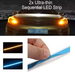 AutoBizarre White Amber Stick-on Above Headlamp Flow LED Sequential Daytime Running Lights image 4