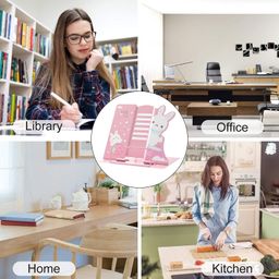 2HEET Metal Reading Stand Reading Stand Cookbook Holder Multifunctional Bookend Book Stand Children's Bookends Book Stand Multifunctional Bookshelf (Metal Reading Stand Unicorn) image 2