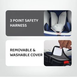 R for Rabbit Baby Cozy Carry Cot with 3 in 1 Multi-Purpose Baby Rocker & seat| 3 Point Safety Harness for New Born Babies of 0 to 15 Months (Grey Blue) image 2