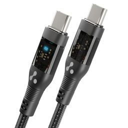 Ambrane 60W Type C to Type C Cable with 3A Fast Charging, 1.2M Braided cable for Smartphones, Tablets, Laptops & other Type C devices, PD Technology, 480Mbps Data Sync (ABCC-12T, Black) image 1