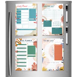 Windup Magnetic Planners Combo – To Do List, Meal Planner, Daily Planner, Weekly Planner – Reusable Dry-Erase - Set of 4 A5 (6x9 in) - with 2 Marker Pens image 2