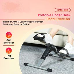 generic Mini Cycle Pedal Exerciser with Fixing Strap, Adjustable Resistance and Digital Display - Suitable for Light Exercise of Legs, Arms, and Physiotherapy at Home, Black image 3