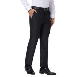 park avenue Men's Polyviscose Blend Structure Pattern Smart Fit Flat Front Formal Trouser image 2