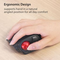ELECOM Mobile Less-Noise Switch Trackball Mouse, Thumb-Operated & Wireless Connection Model with Carrying Case/Black/M-MT1DRSBK image 3