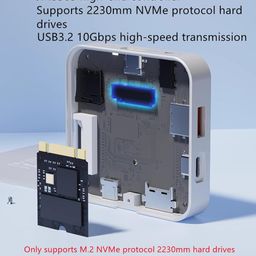 INICIO Magnetic M.2 2230 NVMe SSD Enclosure with MagSafe, 8 in 1 Hub USB C 3.2 Gen2 4K HDMI SD TF Card Reader PD100W 10Gbps Adapter for iPhone 16 15 Pro Max ProRes MacBook iPad Pro Air S25 Android image 3