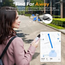 ATUVOS Airtag Wallet Tracker Card Ultra-Thin 0.16cm, Smart Bluetooth Tracker Work with Apple Find My (iOS Only, Android not Supported), Item Finder for Luggage Tag, Suitcase, Passport and More, 1 Pack image 4