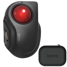 elecom ELECOM-Japan Brand- Mobile LESS-Noise Switch Trackball Mouse, Index-Finger Operation & Bluetooth Connection Model with Carrying Case, M-MT2BRSBK image 1