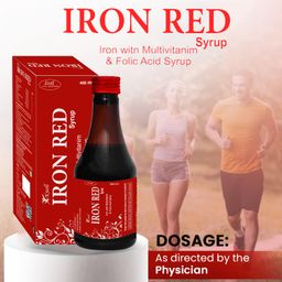 Knoll Healthcare Iron Red Syrup Iron with Multivitamin & Folic Acid Syrup Increase red blood cells 450 ml (Pack of 1) image 4