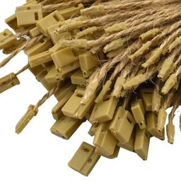 Aakriti 7.7" 900 Pcs Hang Tag String Fasteners for Gifts Luggage Label Attachment Clothing, Price Tag String Hanging Rope Snap Lock Pin Loop Fastener Hook Ties Hang Tag (Jute Hemp TAG PIN) image 2