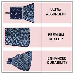 Kuber Industries 3 Pcs Microfiber Wash Basin Hand Towel with Hanging Loop | Soft Hanging Hand Towel for Kitchen and Bathroom | Quick-Dry Wash Basin Napkins for Everyday Use | Circle - Blue image 4