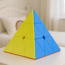 Storio Kid Cubes Pyramid High Speed Sticker Less Magic Puzzle Cube Game Toy (Pyraminx),Multicolor image 2