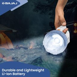 Bajaj Travellesta 3W Duo RC LED Torch | Dual Lighting Mode | USB C-Type Charging | 6 Months - Warranty (Pack of 1, White and Blue) image 4
